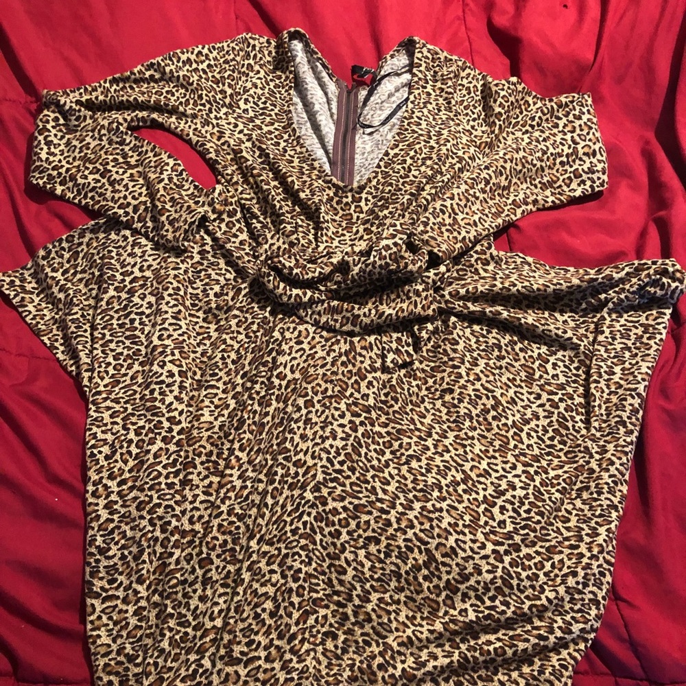 Sexy vintage cheetah print dress